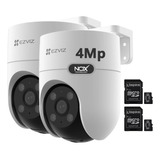 Combo X 2 Camara De Seguridad Wifi Ezviz H8c 4mp 2k+ Mem 32g