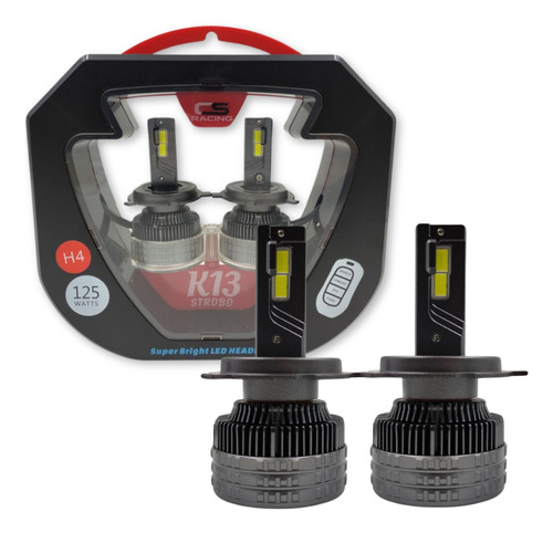 Kit De Focos Bi-led H4 Cs Racing K13 125w C/control Estrobo