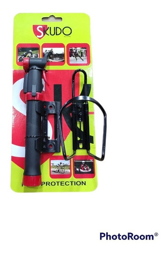 Kit Navidad Bicicleta Mini Bomba + Soporte Caramañola Mtb 