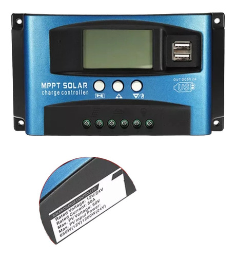 Controlador Carga Solar Mppt 50a Regulador Automático 12v/24