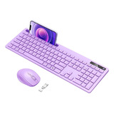 Teclado Con Mouse Kawaii Inalámbrico Soporte Estético Teclas