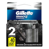 Carga Para Aparelho De Barbear Gillette Mach3 Carbono 2 Un