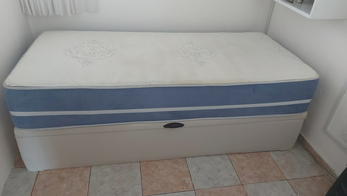 Cama Box Solteiro Com Baú + Colchão Premium