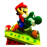 Mario Yoshi 3000 Fichas Mini Bloques Base Juguete Para Armar