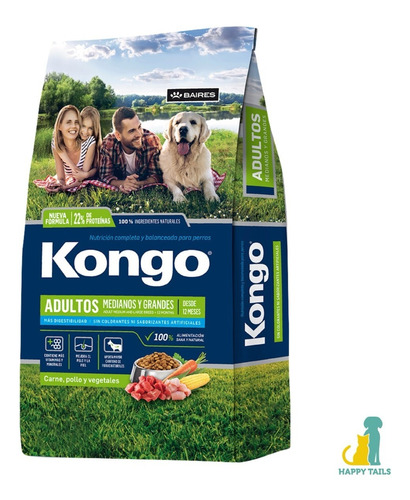 Kongo Natural Adultos Med / Gde X 21 Kg - Happy Tails