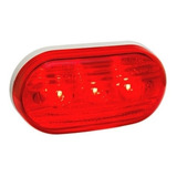 Kit X 4 Faro Electronico Oval Chico De 3 Leds 12v/24v Rojo