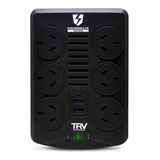 Estabilizador De Tension Trv Powersafe Usb 6 Tomas Rj45/usb