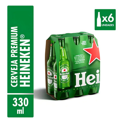 Cerveja Heineken Premium Garrafa 6 Long Neck 330ml | MercadoLivre