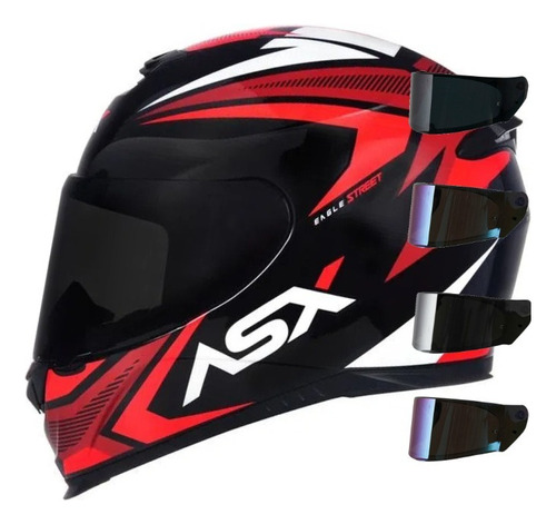 Capacete Para Moto Asx Eagle Diversos Graficos + Viseira