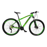 Bicicleta Aro 29 Rino Everest 27v - Alivio - 7.0 Cor Verde Neon Tamanho Do Quadro 19