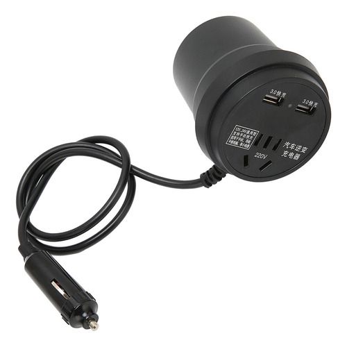 Convertidor De Cc A Ca Inversor De Coche Negro 150w 1224v