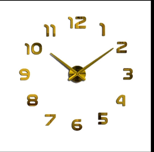 Reloj De Pared 3d Tamaño Mini 50 X 50 Cm Color Negro 