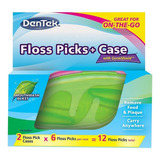 Dentek Floss Picks + Case On-the-go Menta Flosser  Colores P