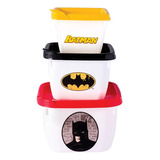 Kit 3 Potes Conect  Bebe Infantil Papinha Lanche Batman