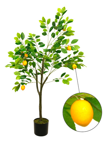 Arbol De Limon Artificial 90cm+maceta De Regalo Alta Calidad