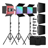 Luz Led Para Video Gvm 1200d Pro Rgb Con 3 Softboxes, Kit De