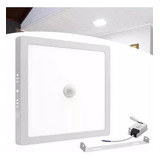 Painel Plafon Led Com Sensor 18w Sobrepor Quadrado Luz Frio