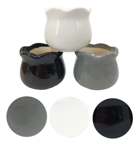 Maceteros De Ceramica Hermosa Forma Pack 3