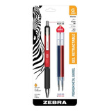 Bolígrafo De Gel Retráctil Zebra G-350 Punto Mediano 0.7 Mm. Color Del Exterior Rojo