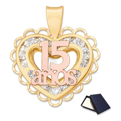Medalla 15 Años Oro 10k Corazón Oro 10k Quinceañera Regalo Oro Medalla Moon Rock Mujer Dama Xv Años Cadena Medalla Oro 10 Kilates Oro Italiano 15 Años Regalo Joyería Fina 10 Quilates | Envío gratis