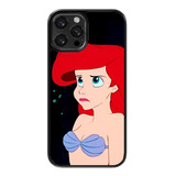 Funda Para Celular Sirenita Ariel Princesa Disney Fondo Negr