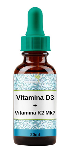 Vitamina D3 2000ui + Vit K2mk7 20mcg 20ml Original Natural