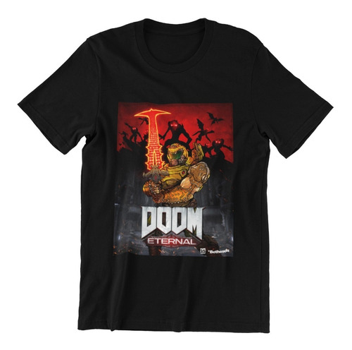 Polera Unisex Doom Videojuego Gamer Estampada Algodon