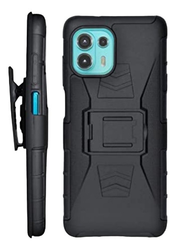 Funda Uso Rudo Combo Clip Para Moto Edge 20 Lite + Mica