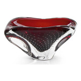 Centro De Mesa Em Cristal Murano Vermelho São Marcos 22,5cm