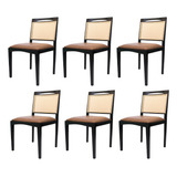 6 Cadeiras De Telinha Rattan Madeira Maciça