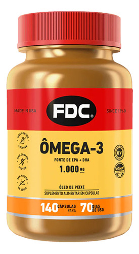 Ômega 3 Epa 1000mg Importado Eua - 140 Cápsulas - Fdc