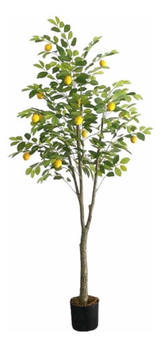 Planta Árbol Artificial De Limón Con Limón 180cm + Maceta