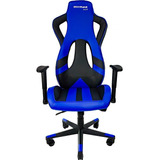 Cadeira De Escritório Mymax Mx11 Gamer Ergonômica  Preto E Azul Com Estofado De Tecido Sintético Pu