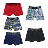 O Melhor Kit 5 Cuecas Boxer Infanto Juvenil Masculina Top