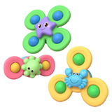 Juguetes Giratorios Pack X3 Spinner Con Ventosas Para Bebés