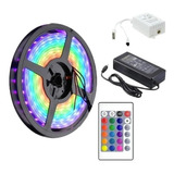 Tira Leds Exterior 5050 Rgb 5m + Fuente + Control Remoto