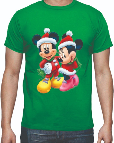 Camisetas Navideñas Mickey Mouse Minnie Navidad Adulto Niños