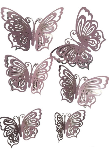 Pack Mariposa Efecto 3d Adhesivo Decoración Hogar X6 Piezas