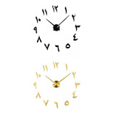 2 Uds Pared Espejo Relojes Ajustables Diy Sin Reloj