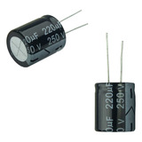 5x Capacitor Eletrolítico 220uf X 250v 105º Kit C/ 5 Peças