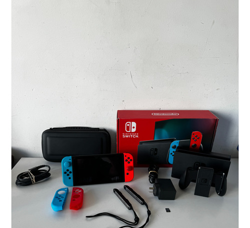 Nintendo Switch Standard + Caja, Cubre Joycon Y Estuche