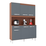 Alacena Mueble Auxiliar Cocina Carine 6 P Gris - Capuchino