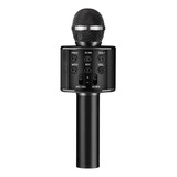 Microfono Karaoke Inalambrico Con Bluetooth Y Bocina Altavoz Color Negro