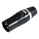 Plug Conector De Linha Xlr Macho Santo Angelo Sas3 Pro Preto