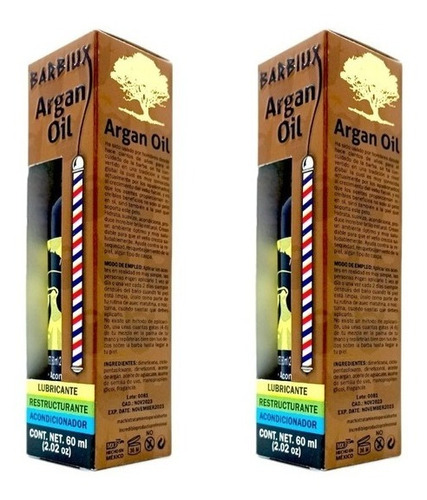 Pack 2  Barbiux 60ml Aceite Crecimiento De Barba/cabello