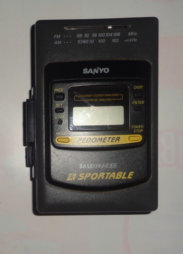 Walkman Stereo Sanyo Vintage C/ Podometro Display Funciona