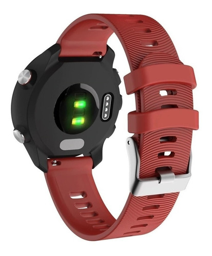 Pulseira Silicone Para Garmin Forerunner 245 645 Music Watch Cor Vermelho Vinho Largura 20