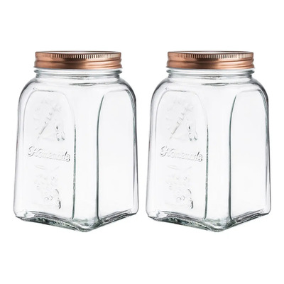 2 Frasco Brocal Especiero Vintage Vidrio 1 L Cocina Color Transparente | MercadoLibre