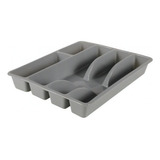 Cubiertero Organizador Cajón Cocina Plástico Porta Cubierto Color Gris