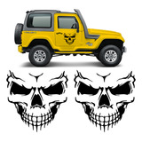 Adesivos Caveira Skull Lateral Carro Personalizado Preto Par